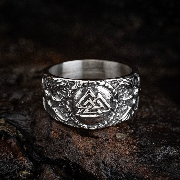 WorldNorse Men's Personality Valknut And Raven Finger Ring - image 4
