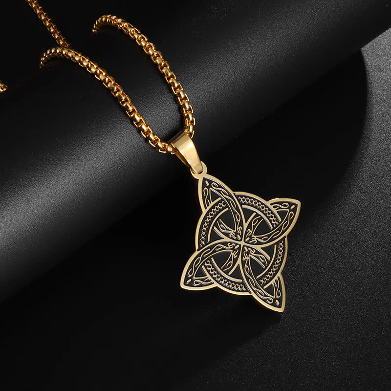 WorldNorse Witch Knot Celtic Irish Amulet Necklace - Gold - image 3