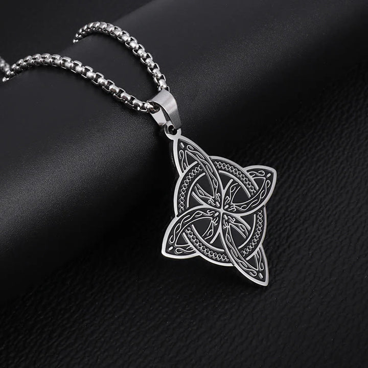 WorldNorse Witch Knot Celtic Irish Amulet Necklace - Silver - image 0