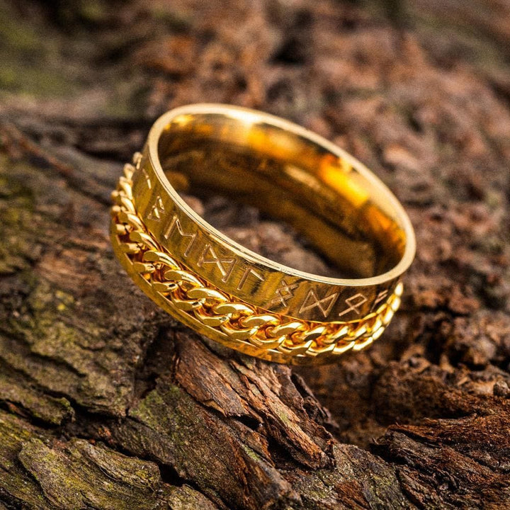 WorldNorse Viking Runes Chain Stainless Steel Spinner Ring  - image 4