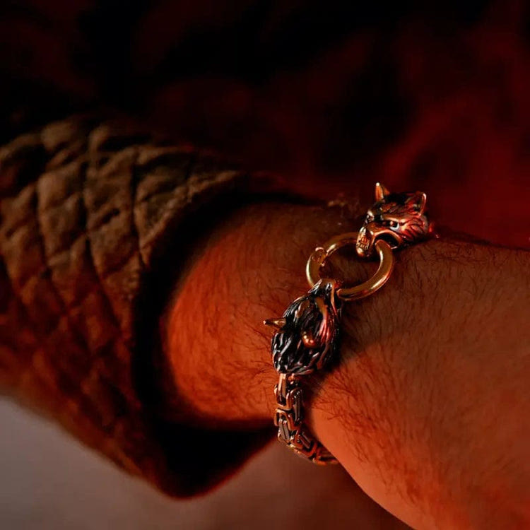 WorldNorse Nordic Geri And Freki Wolves Bracelet - image 2