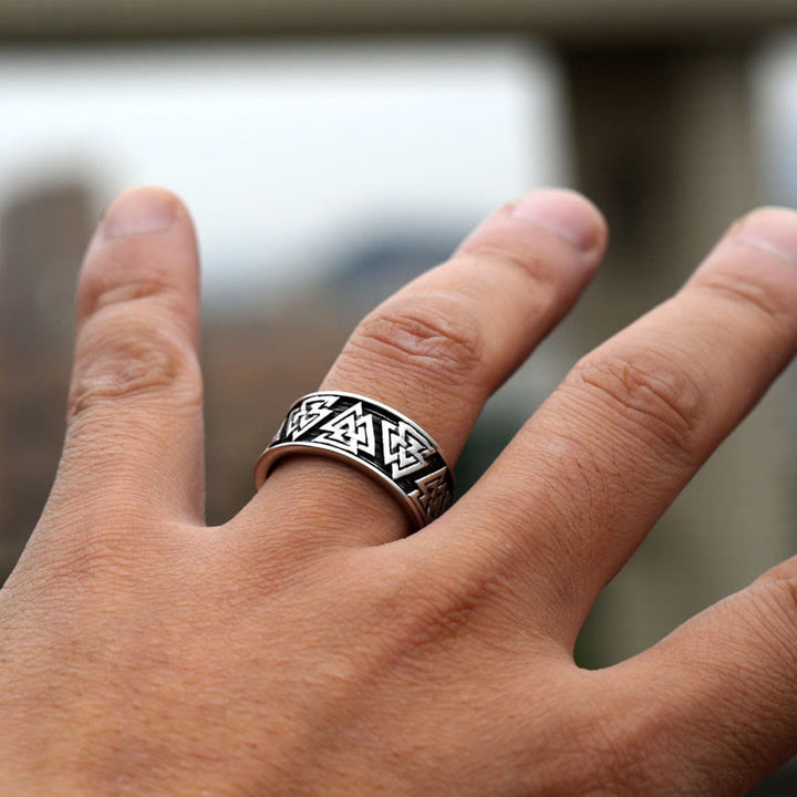 WorldNorse Dragon Head Celtic Knot Stainless Steel Viking Ring