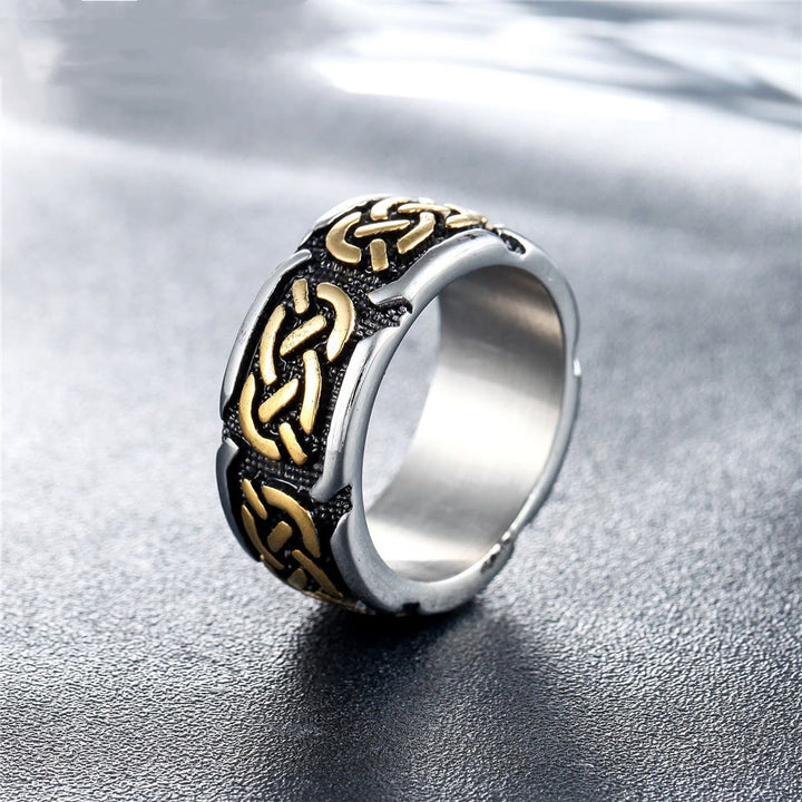 WorldNorse Retro Celtic Knot Stainless Steel Viking Ring