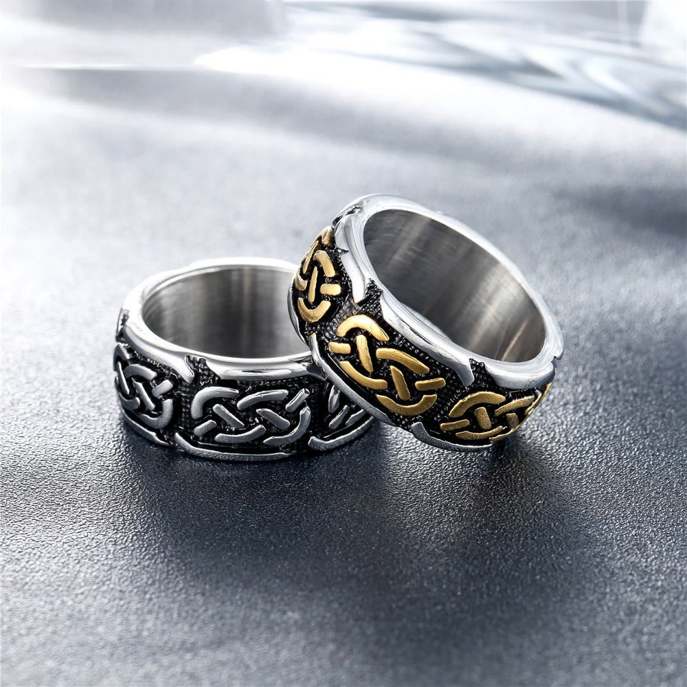 WorldNorse Retro Celtic Knot Stainless Steel Viking Ring