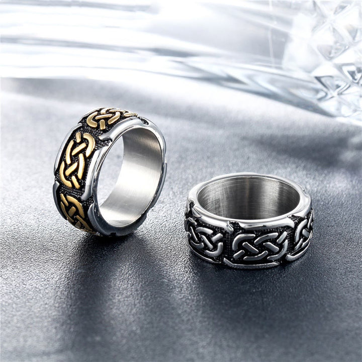 WorldNorse Retro Celtic Knot Stainless Steel Viking Ring