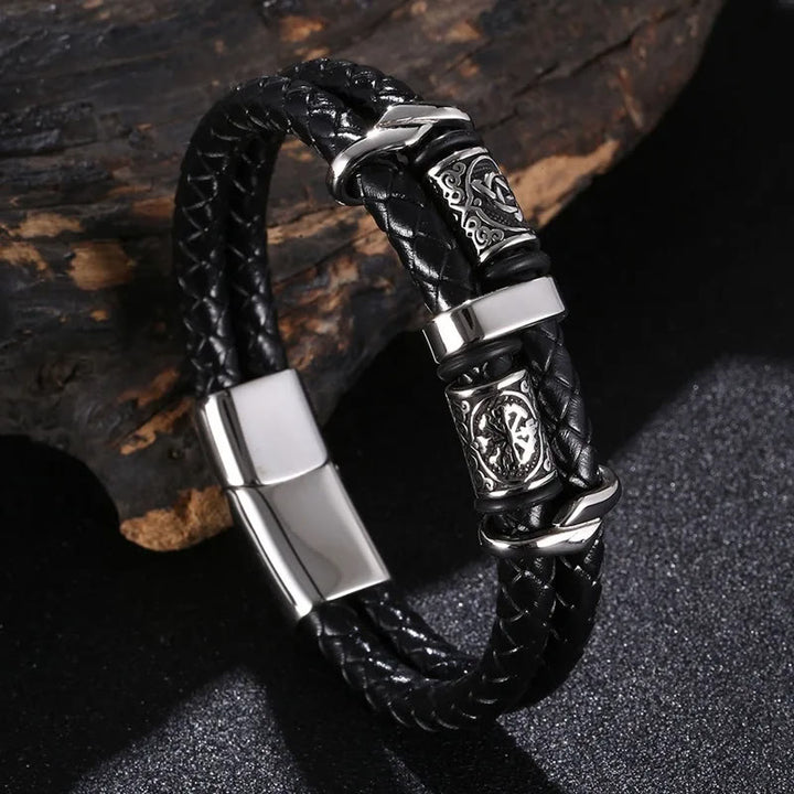 WorldNorse Celtic Knot And Viking Compass Stainless Steel Bracelet