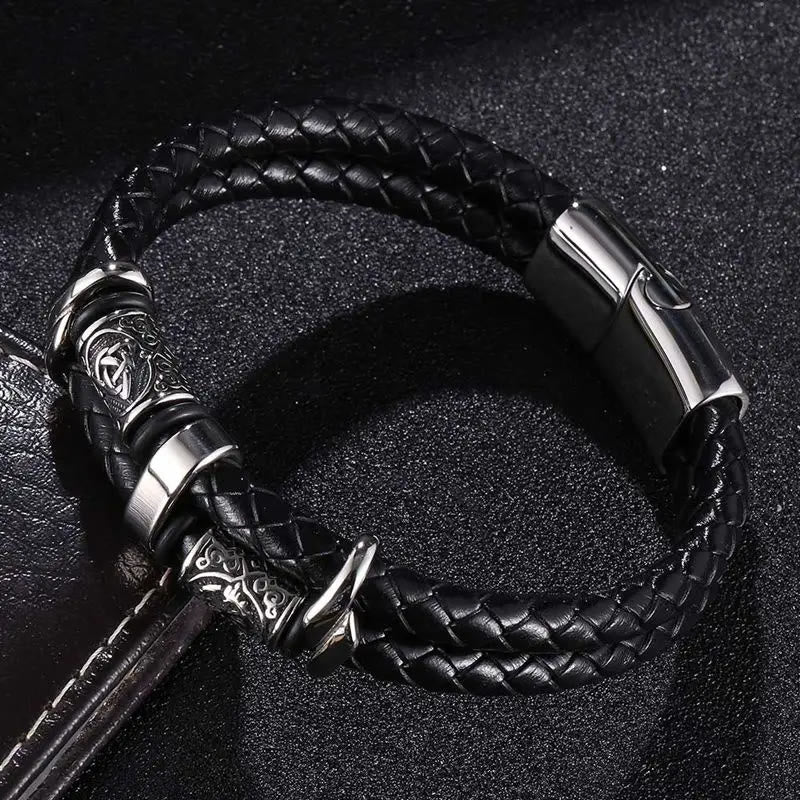 WorldNorse Celtic Knot And Viking Compass Stainless Steel Bracelet