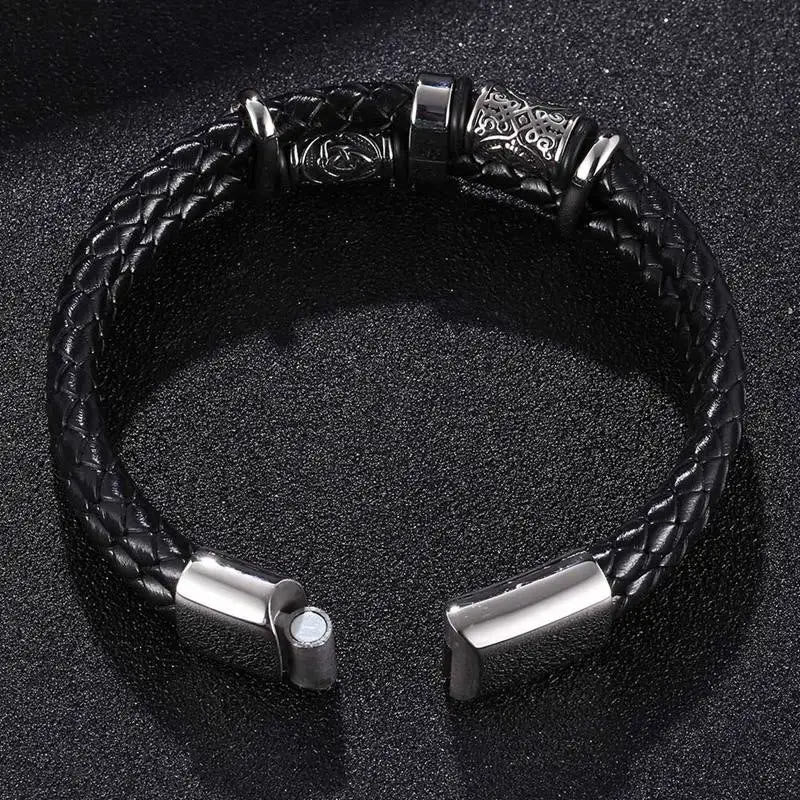 WorldNorse Celtic Knot And Viking Compass Stainless Steel Bracelet