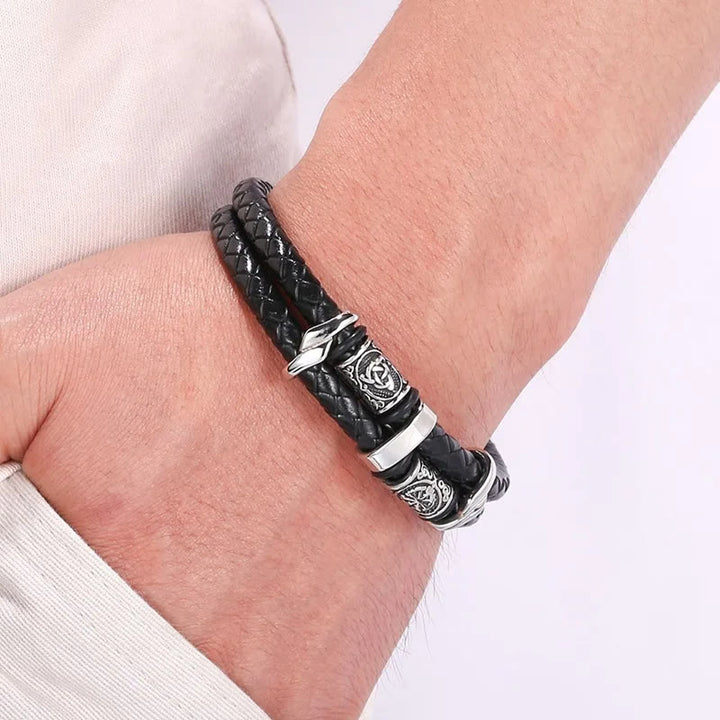 WorldNorse Celtic Knot And Viking Compass Stainless Steel Bracelet - image 1