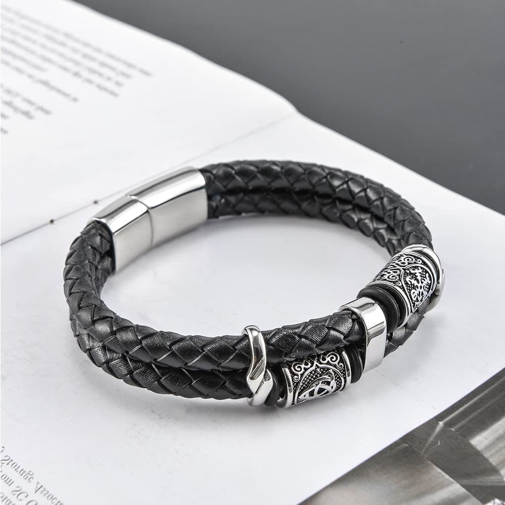 WorldNorse Celtic Knot And Viking Compass Stainless Steel Bracelet