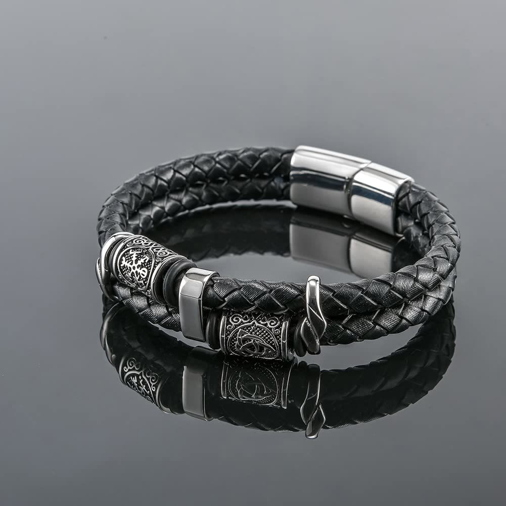 WorldNorse Celtic Knot And Viking Compass Stainless Steel Bracelet