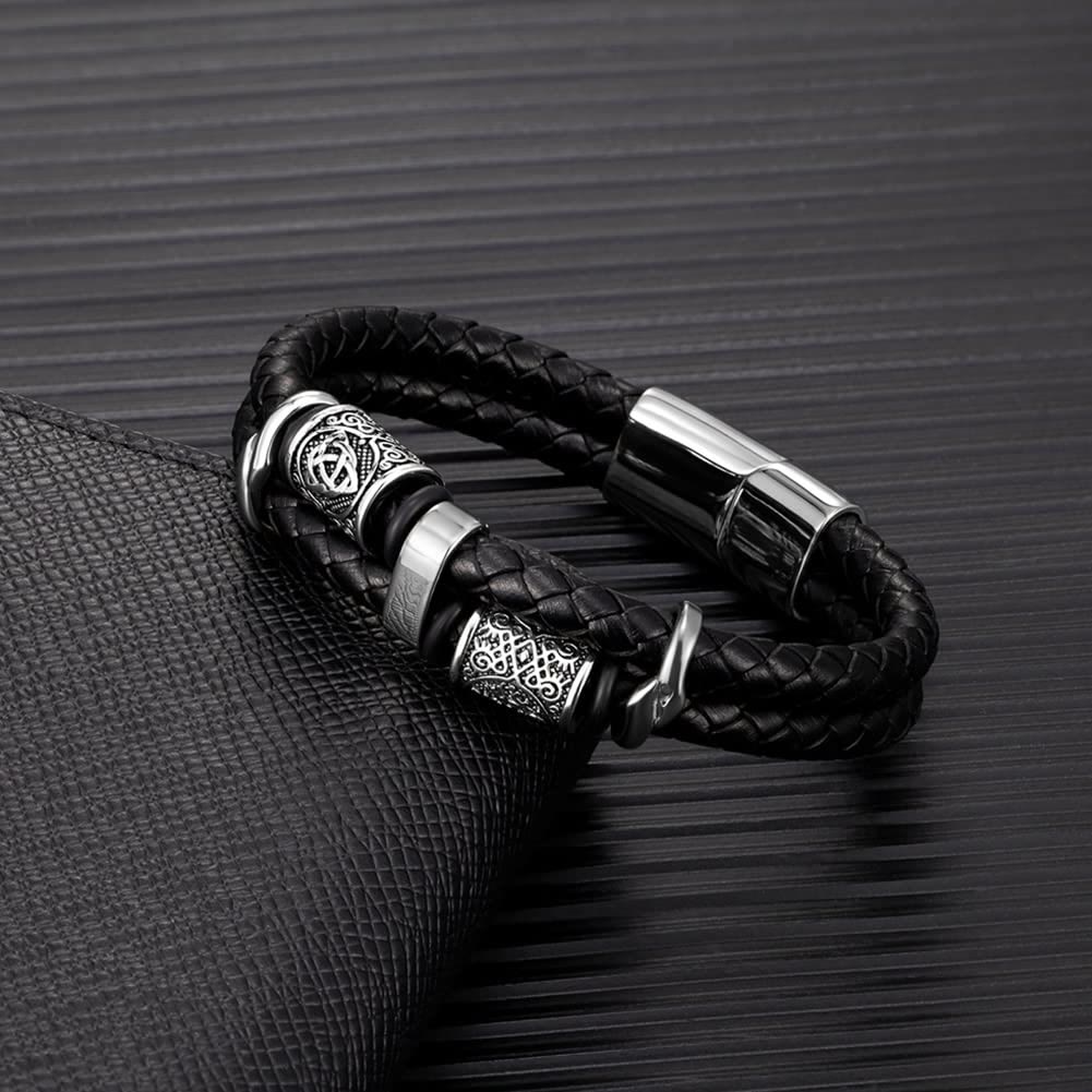 WorldNorse Celtic Knot And Viking Compass Stainless Steel Bracelet - image 2