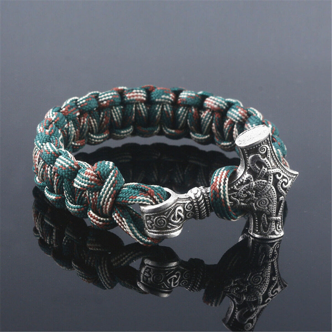 WorldNorse Thor's Hammer Braided Rope Viking Mjolnir Bracelet - image 8