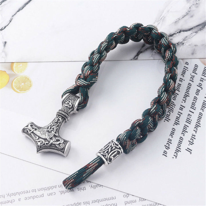 WorldNorse Thor's Hammer Braided Rope Viking Mjolnir Bracelet - image 9