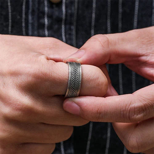 WorldNorse Odin Celtic Knot Rune Stainless Steel Ring - image 2