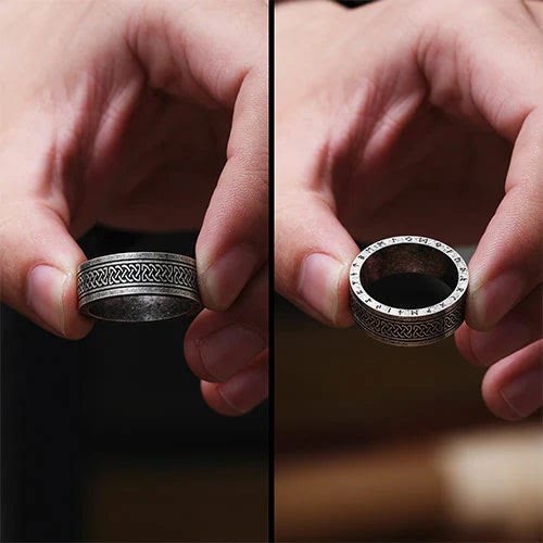 WorldNorse Odin Celtic Knot Rune Stainless Steel Ring - image 3