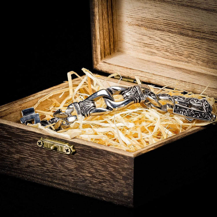 WorldNorse Retro Totem Celtic Knot Chunky Curb Link Bracelet - image 4