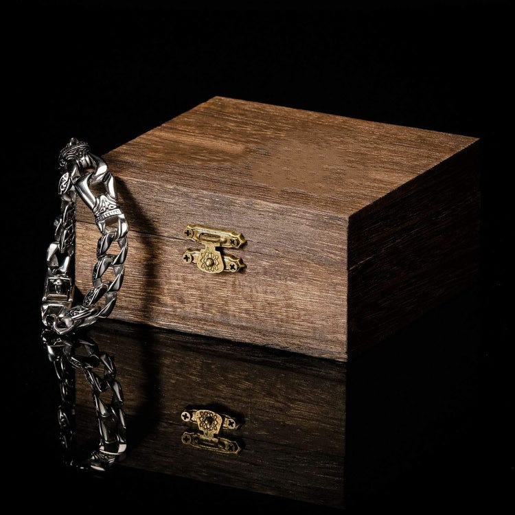 WorldNorse Retro Totem Celtic Knot Chunky Curb Link Bracelet - image 2