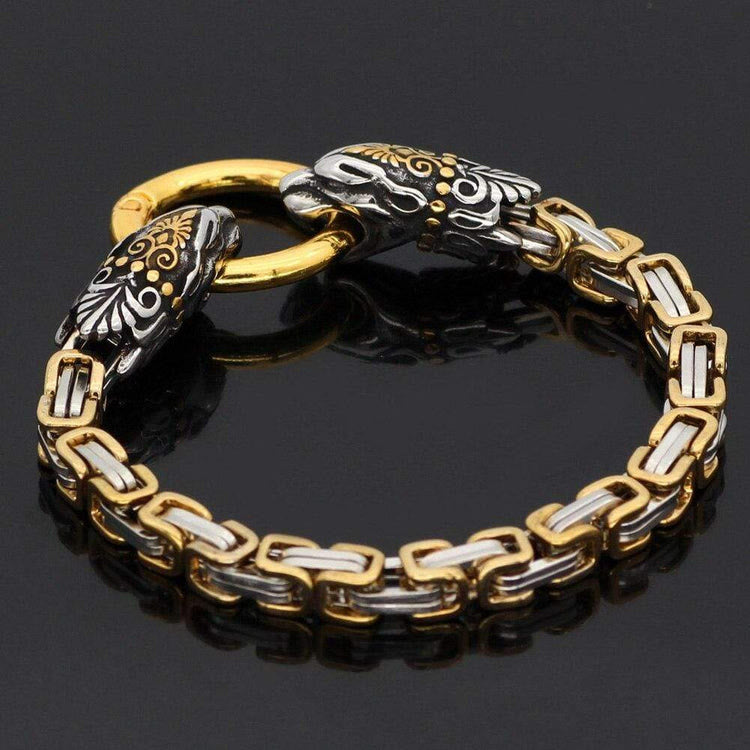WorldNorse Men's Double Wolf Head Animal Bracelet - image 8