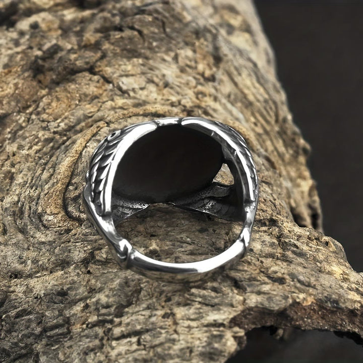 WorldNorse Viking Odin Raven & Helm Of Awe Ring