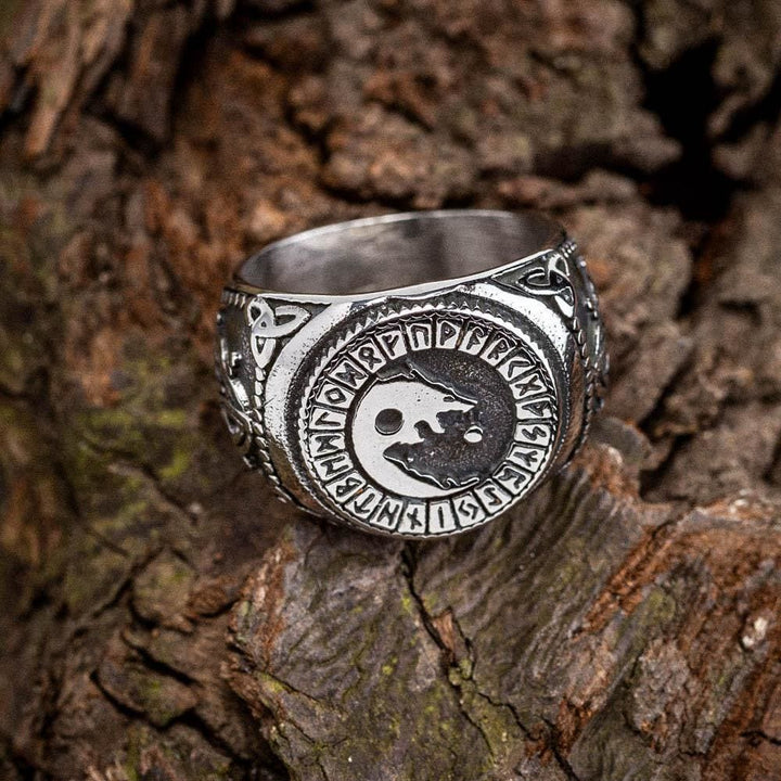 WorldNorse Viking Signet Wolf Rune Ring - image 4