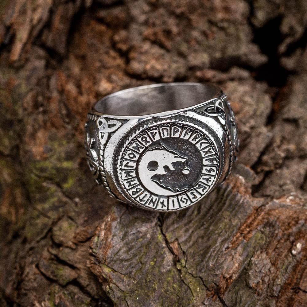 WorldNorse Viking Signet Wolf Rune Ring