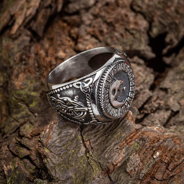 WorldNorse Viking Signet Wolf Rune Ring - image 3