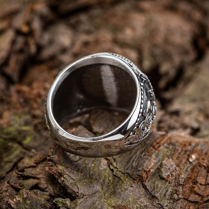 WorldNorse Viking Signet Wolf Rune Ring