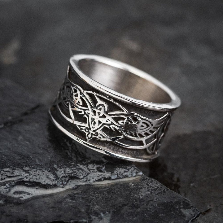 WorldNorse Viking Retro Raven Chunky Ring