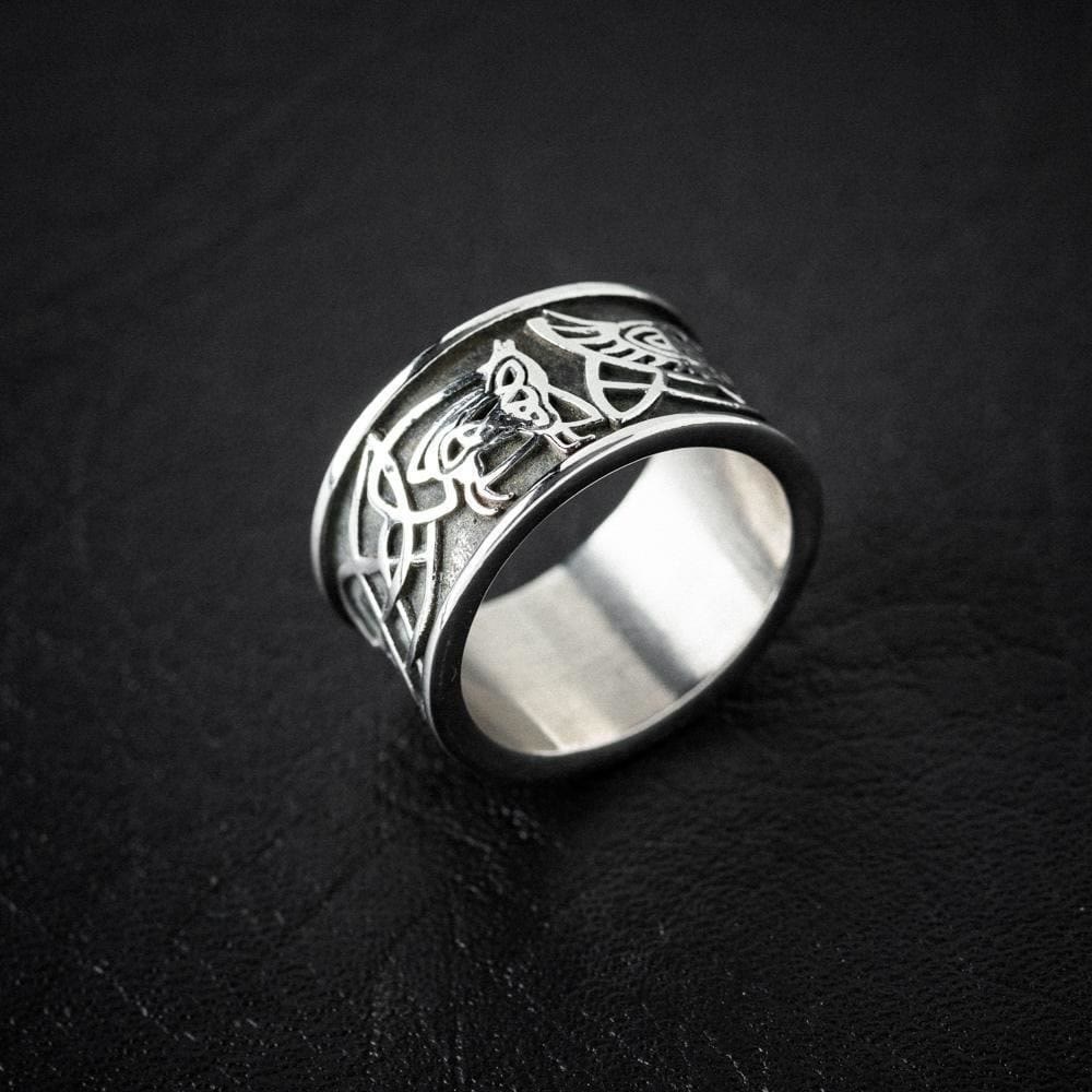 WorldNorse Viking Retro Raven Chunky Ring