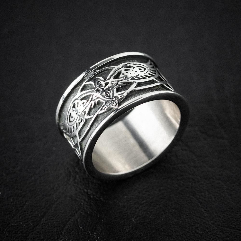 WorldNorse Viking Retro Raven Chunky Ring