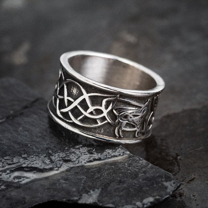 WorldNorse Viking Retro Raven Chunky Ring