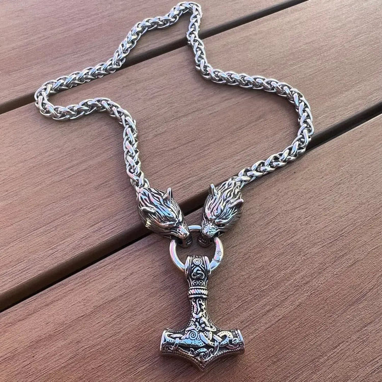 WorldNorse Vintage Viking Mjolnir With Wolves Necklace & Bracelet - image 11
