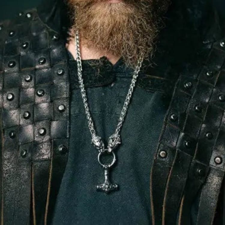 WorldNorse Vintage Viking Mjolnir With Wolves Necklace & Bracelet - image 8