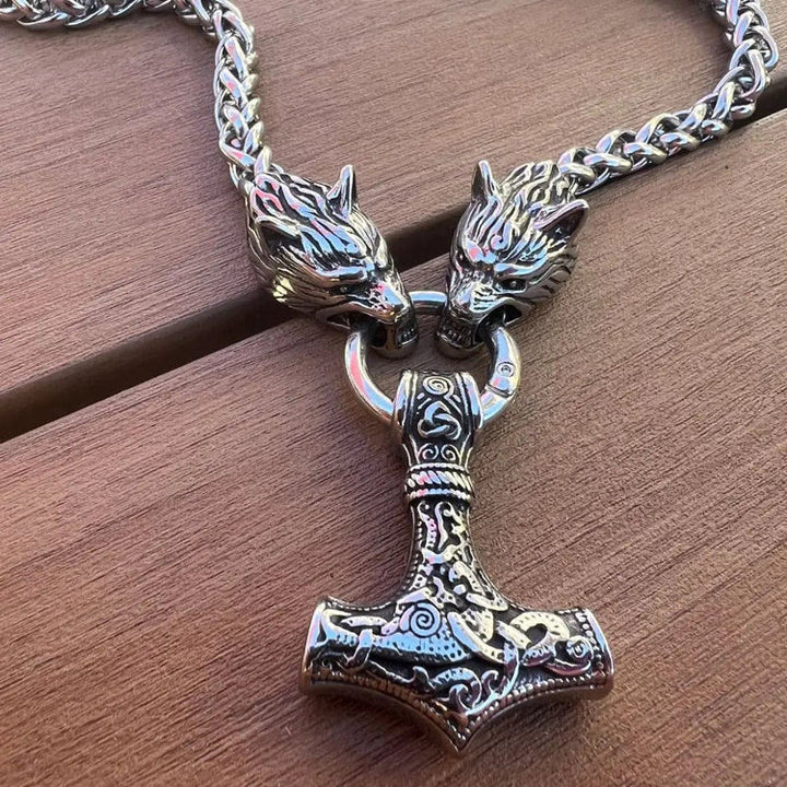 WorldNorse Vintage Viking Mjolnir With Wolves Necklace & Bracelet - image 12