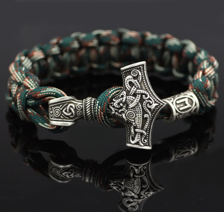 WorldNorse Thor's Hammer Braided Rope Viking Mjolnir Bracelet - image 4