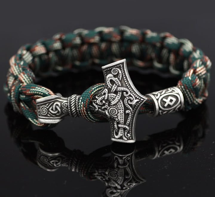 WorldNorse Thor's Hammer Braided Rope Viking Mjolnir Bracelet - Style# V - image 17