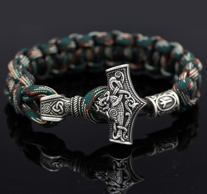 WorldNorse Thor's Hammer Braided Rope Viking Mjolnir Bracelet - Style# W - image 12