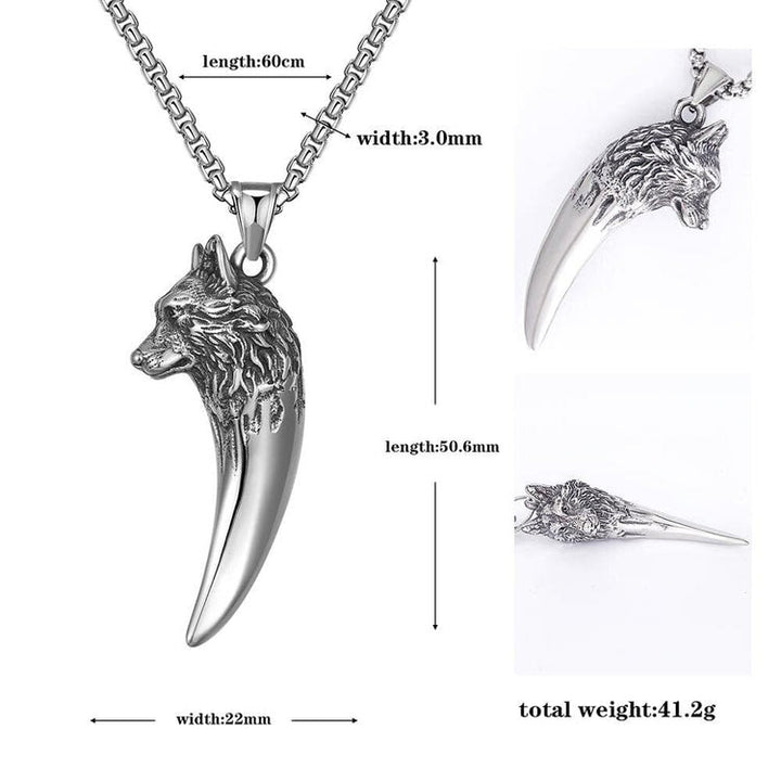 WorldNorse "Never Give Up" Wolf Necklace