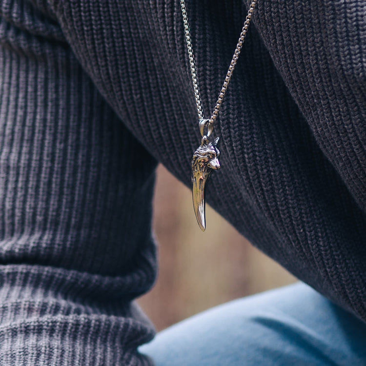 WorldNorse "Never Give Up" Wolf Necklace