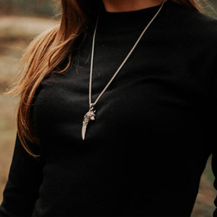 WorldNorse "Never Give Up" Wolf Necklace