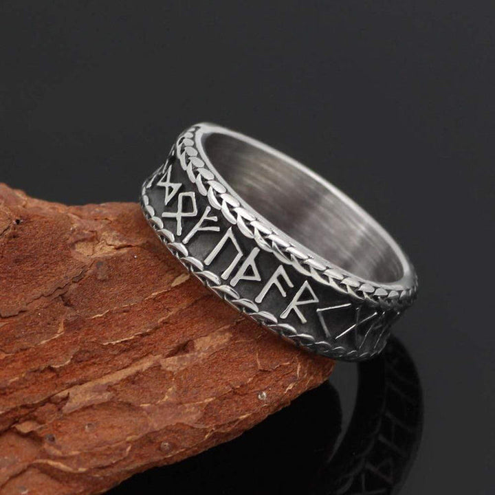 WorldNorse Antique Viking Rune and Knot Ring in Stainless Steel - image 7