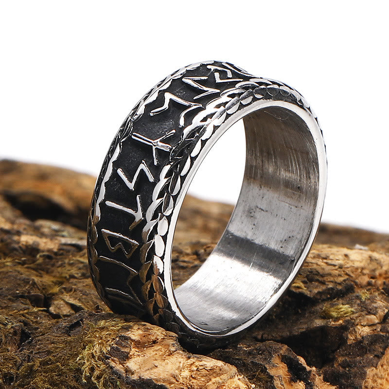 WorldNorse Antique Viking Rune and Knot Ring in Stainless Steel - image 13