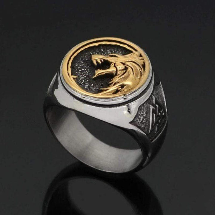 WorldNorse Viking Wolf Head Valknut Ring