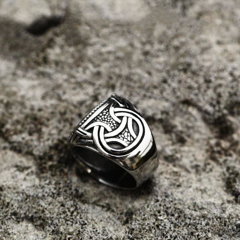 WorldNorse Vintage Runic Knot Symbol Amulet Ring