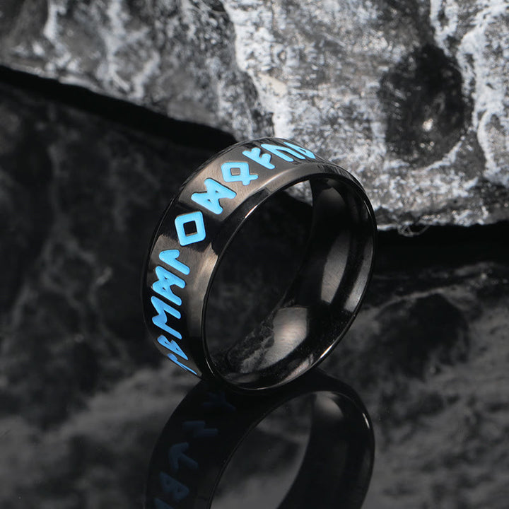 WorldNorse Inner Arc Mirror Etching Nordic Rune Ring