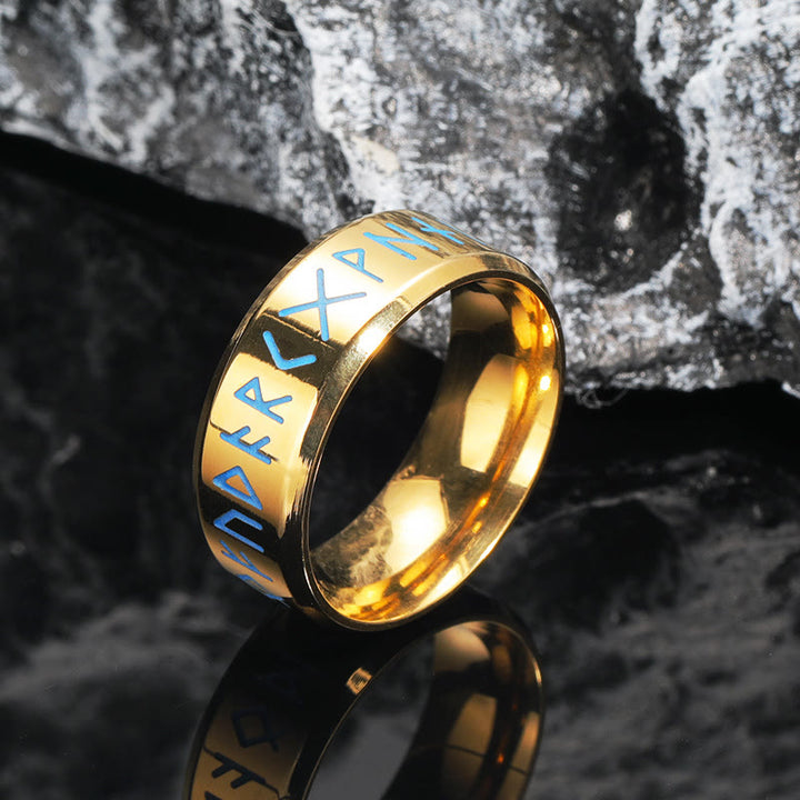 Flash Sale - Inner Arc Mirror Etching Nordic Rune Ring