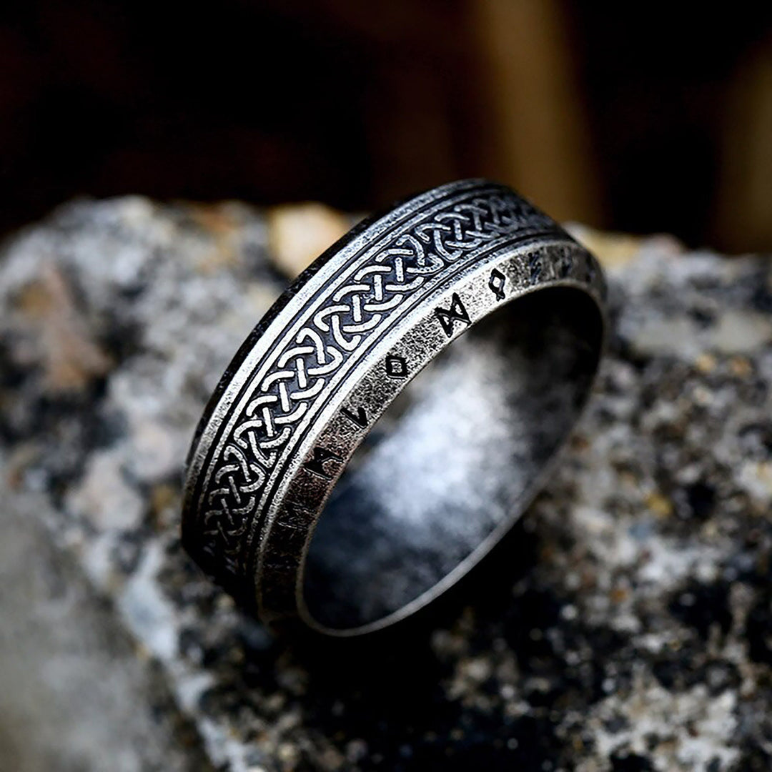 WorldNorse "War God" - Rune Norse Engraved Words Viking Ring