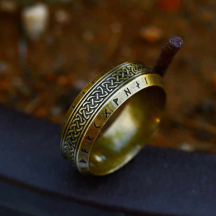 WorldNorse "War God" - Rune Norse Engraved Words Viking Ring