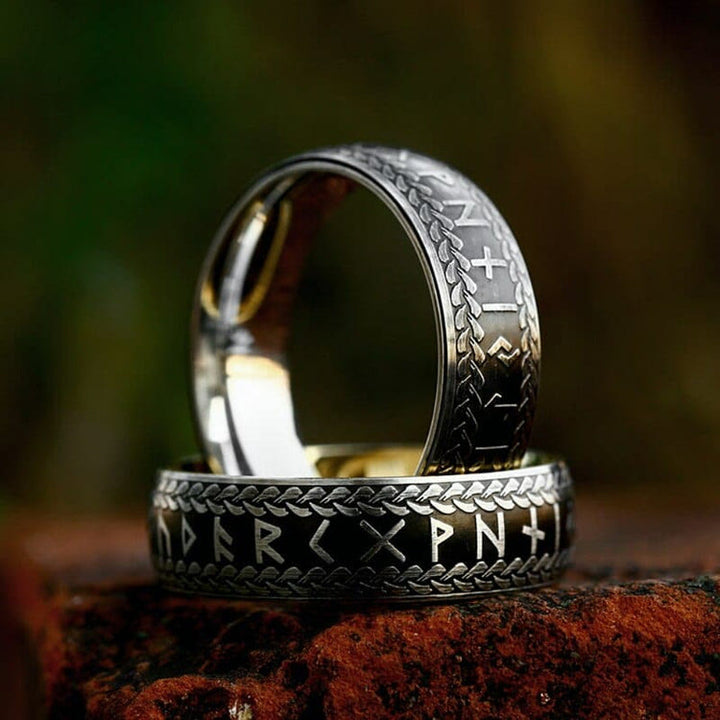 WorldNorse Nordic Rune Braided Pattern Viking Ring - image 0